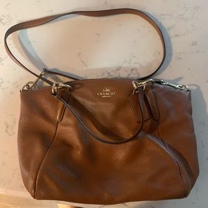 Coach leather bag with strap